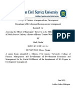 Assessing The Effects of Employee's Turnover On The Efficiency and Effectiveness of Public Service Delivery