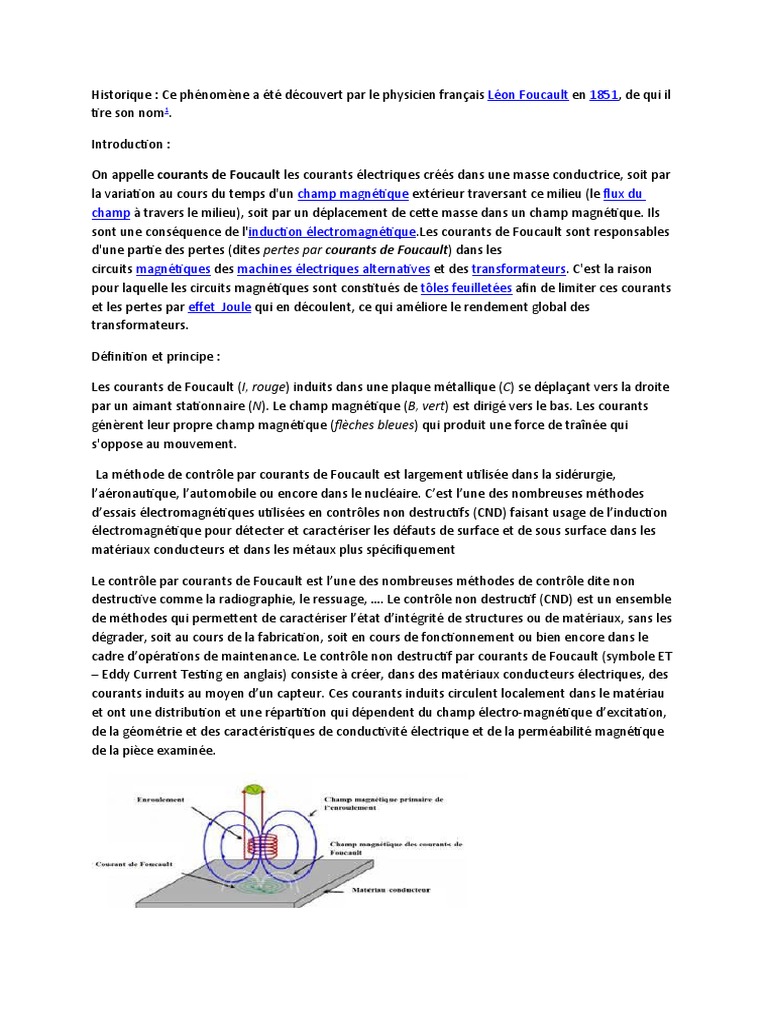 Courants de Foucault Détection non destructive PDF Contrôle non — free download
