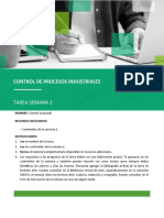 Control de Procesos Industriales: Tarea Semana 2