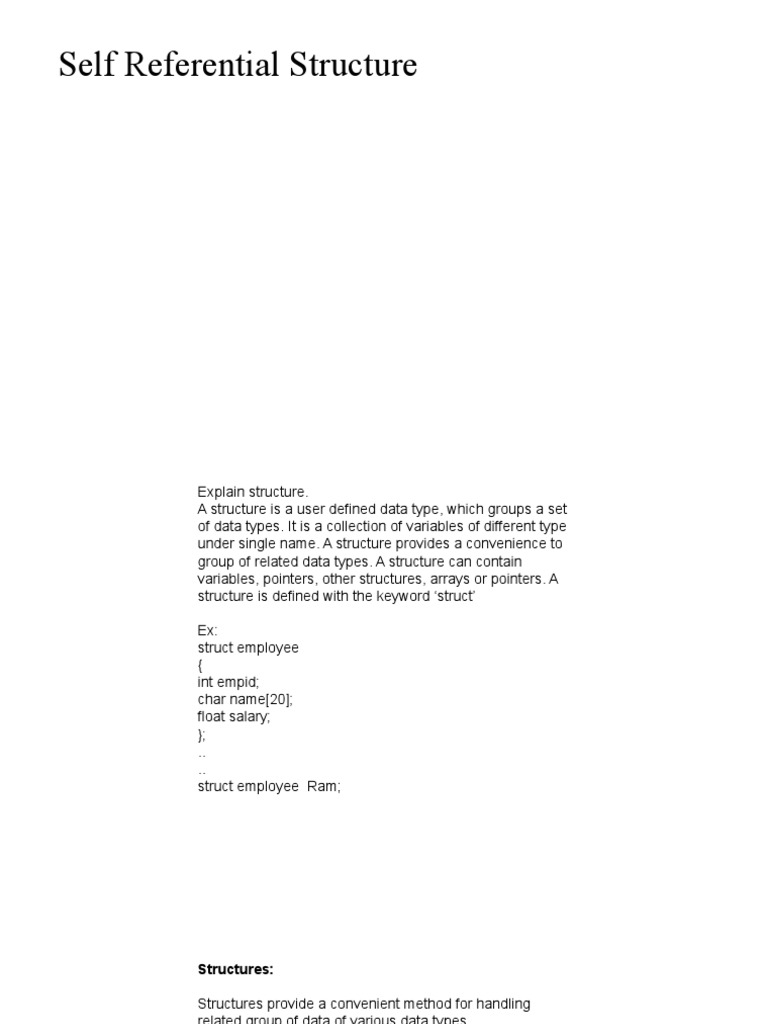 Self referential structure pdf