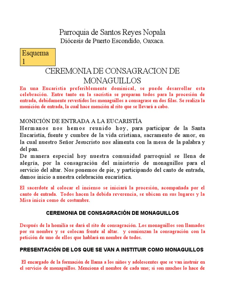 Rito Para La Institución De Los Monaguillos Pdf