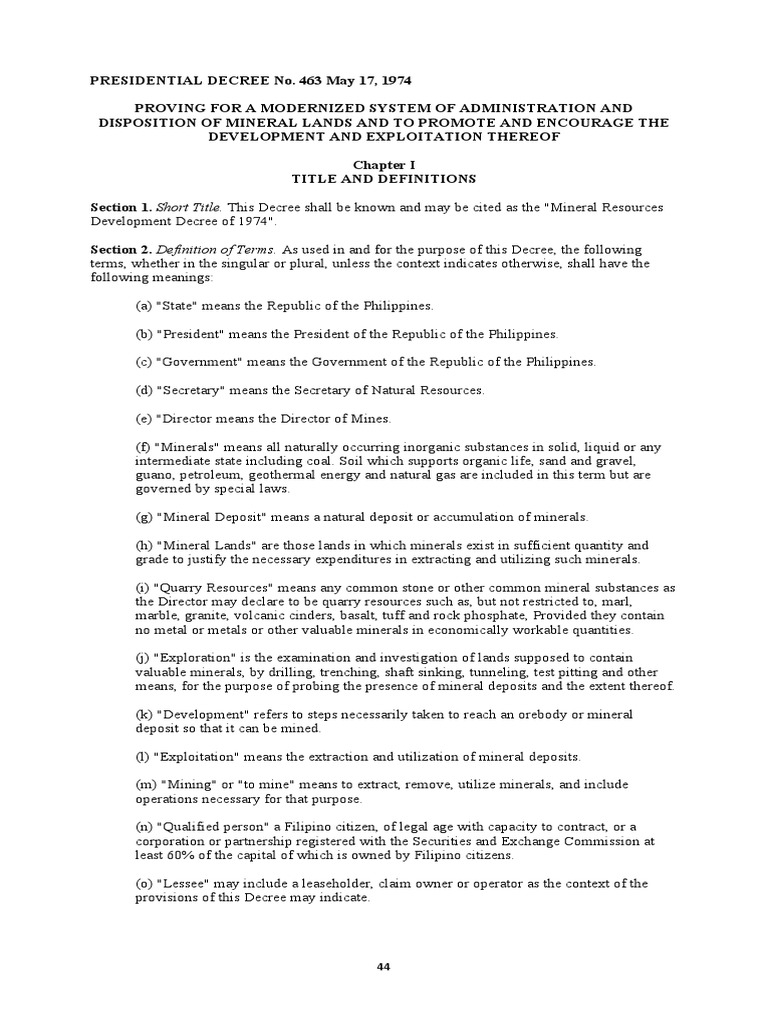 PD 463 PDF License Surveying