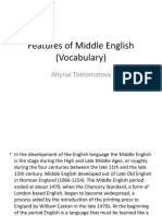 Features of Middle English