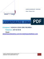 COURS DE CORPORATE FINANCE 2020 (Enregistrï¿ Automatiquement)