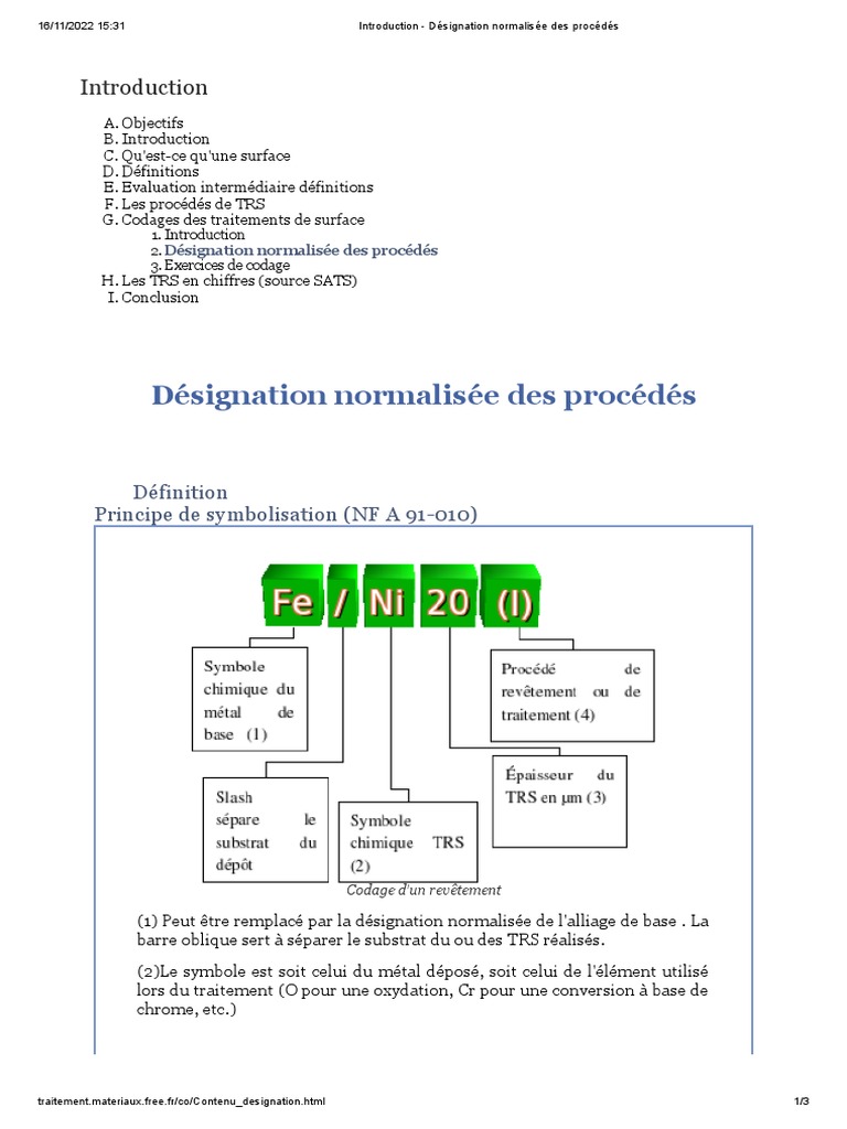 Désignation normalisée des procédés | PDF