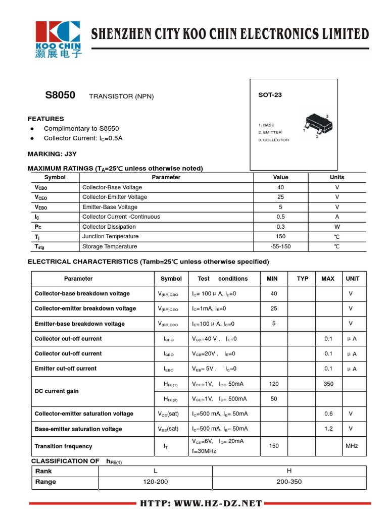 Tranzitor J3Y PDF Bipolar Junction Transistor Electronic Circuits