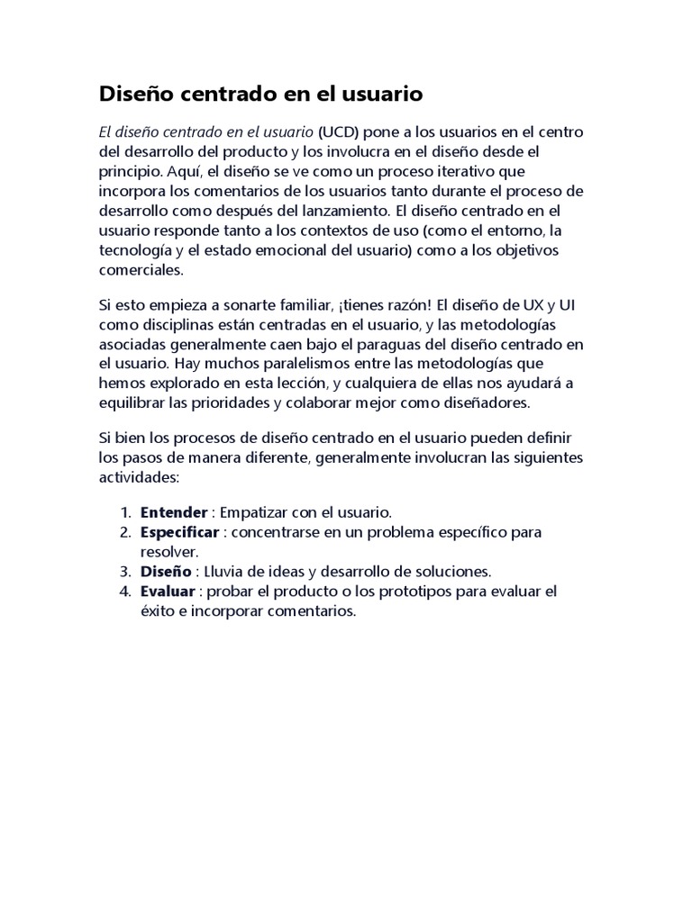 Diseño Centrado en El Usuario | PDF