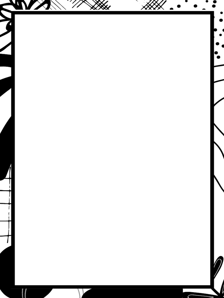 Monochrome black and white abstract a4 blank page border pdf
