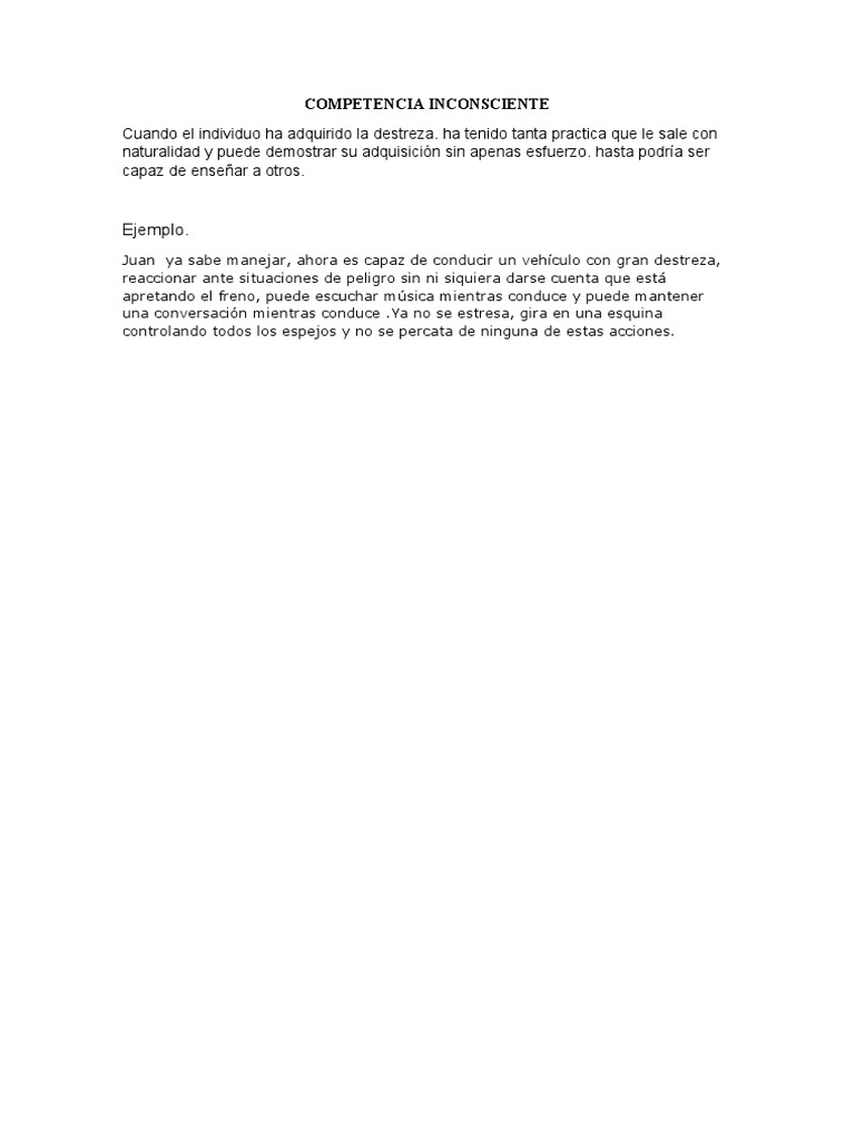 Competencia Inconsciente | PDF