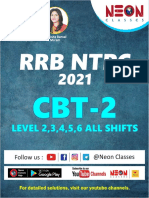 01 RRB NTPC CBT 2 ALL Shifts Level 2 To 6 Reasoning NEON CLASSES