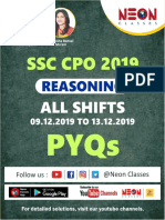 04 SSC CPO 2019 Reasoning All 8 Sets 400 PYQs Reasoning NEON CLASSES