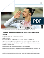 Zlatan Ibrahimovic Nära Nytt Kontrakt Med Milan - SVT Sport