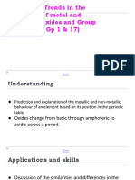 Topic 3.2 - Trends in The Properties of Metal and Non-Metal Oxides and Group Reactivity (GP 1 & 17)