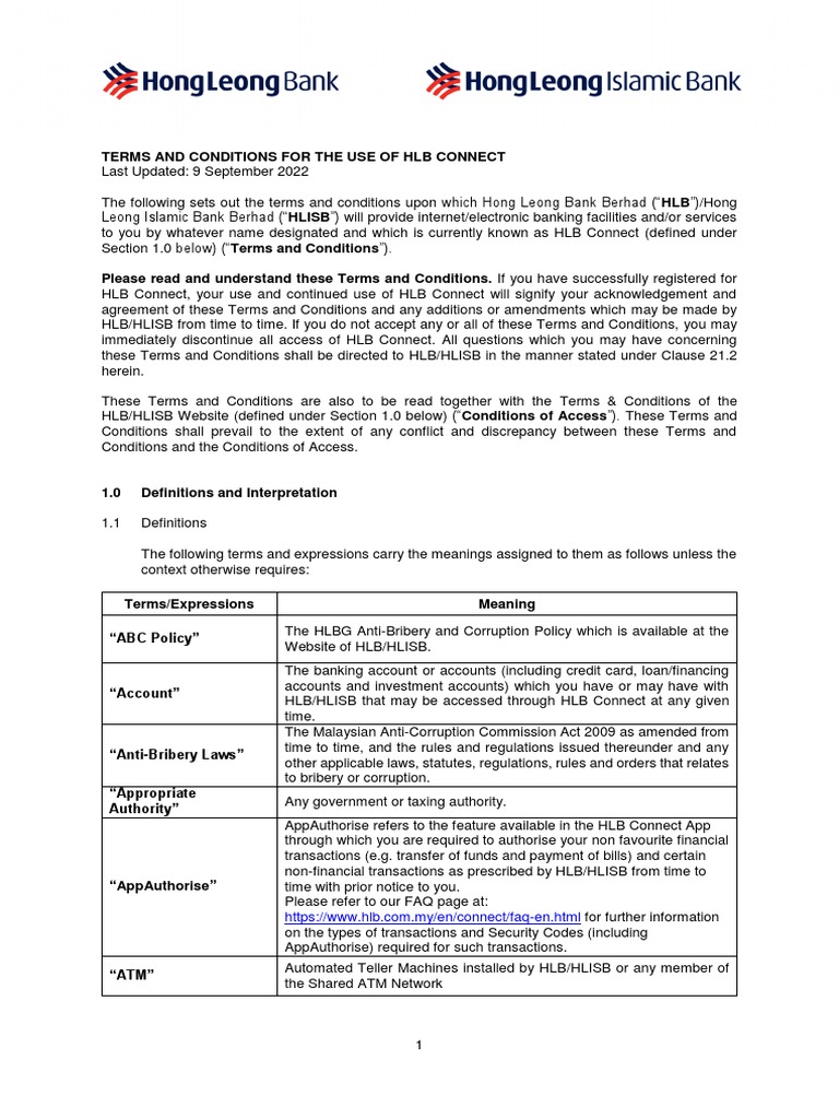 Terms and Conditions For The Use of HLB Connect | PDF | Finance & Money ...