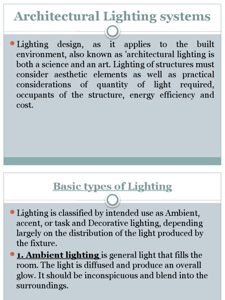 Overview of Architectural Lighting Types | PDF
