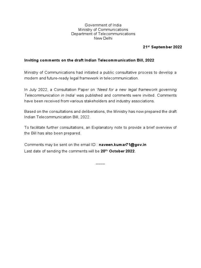 Draft Indian Bill, 2022 PDF