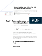 Top 51 Accelerators and Incubators Investing in Paris