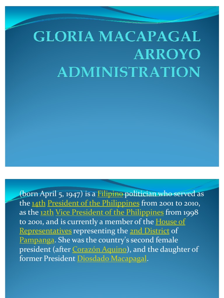 Arroyo Administration Overview | PDF | Politics | Social Science