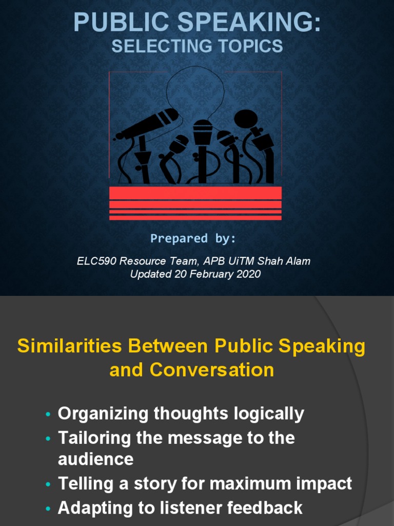 Selecting Topics For Informative Speech Pdf Public Speaking