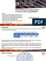 Thermochemical Database and Copper Mineral Solubilities in Process Waters Using PHREEQC