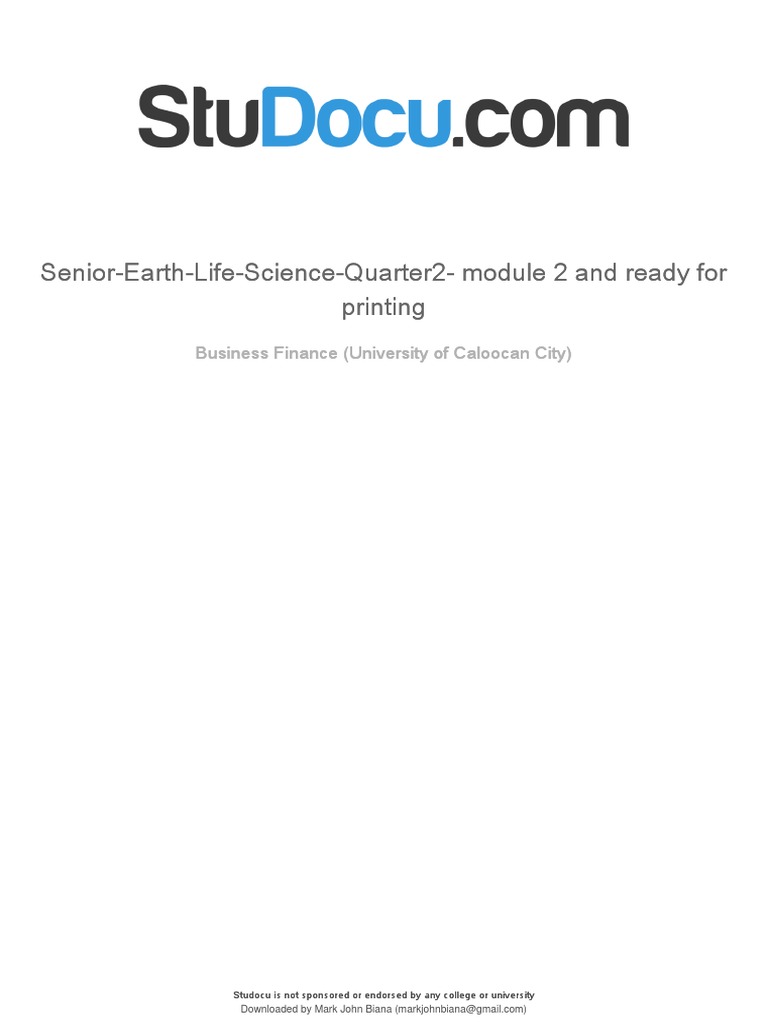 Earth and Life Science Quarter 2 Module 2 | PDF | Life | Organisms