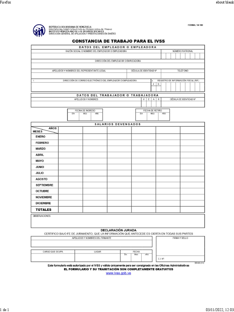 Formato 14100 para Llenar | PDF