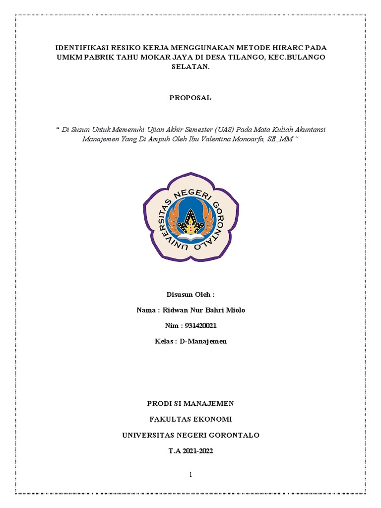 Proposal Uas Akuntansi Manajemen Pdf