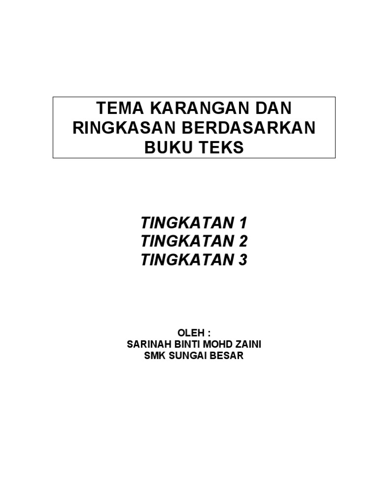 Tema Karangan Berdasarkan Buku Teks