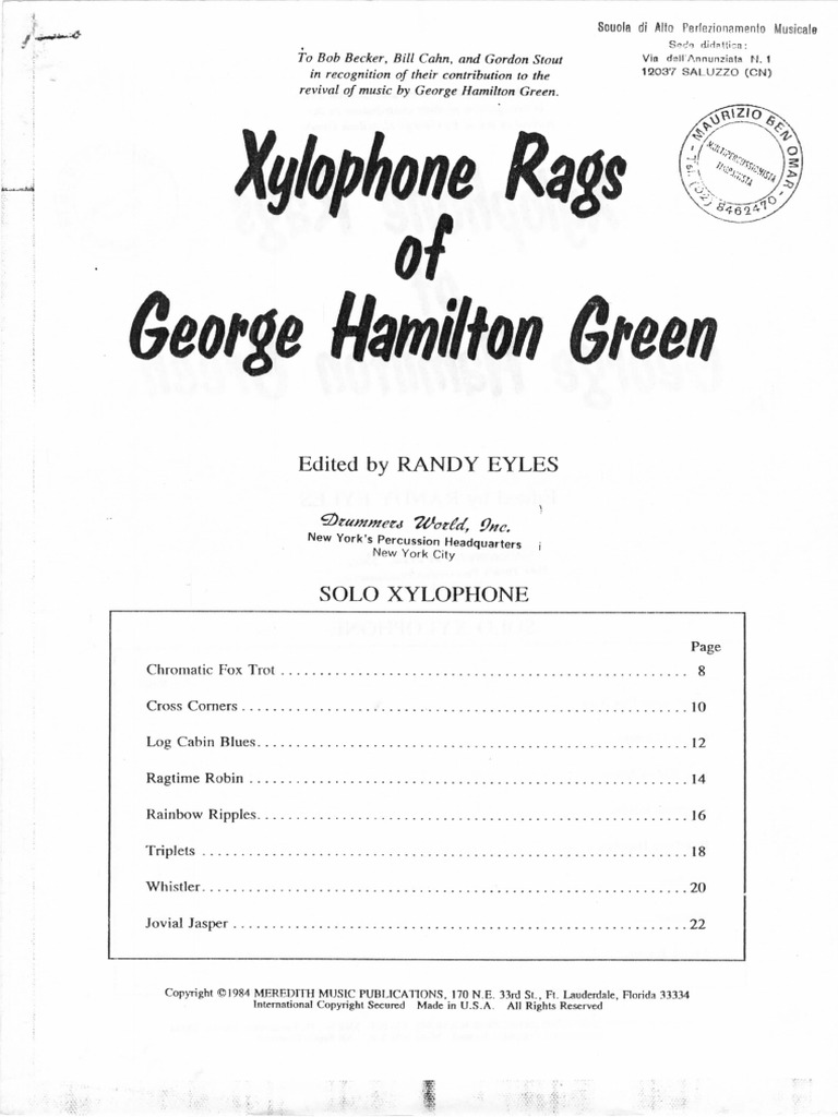 Xilophone Rags of George Hamilton Green | PDF