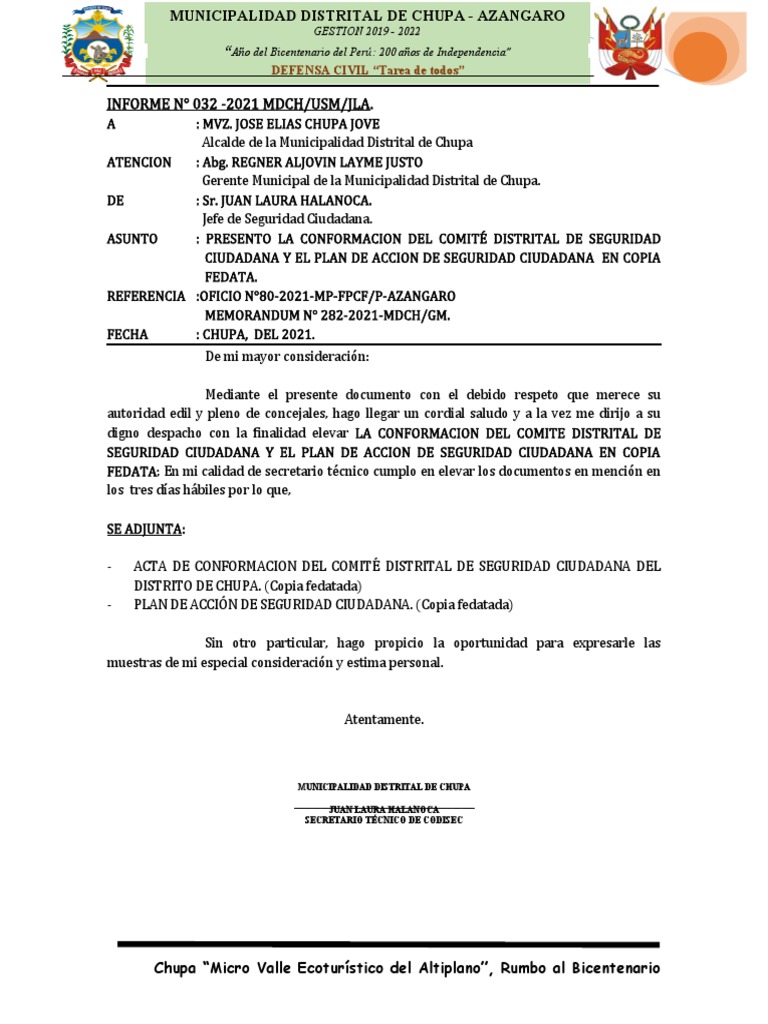 Informe Fiscal Modelo Pdf