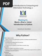 Meeting3-Block 1-Part 2-Introduction To Python