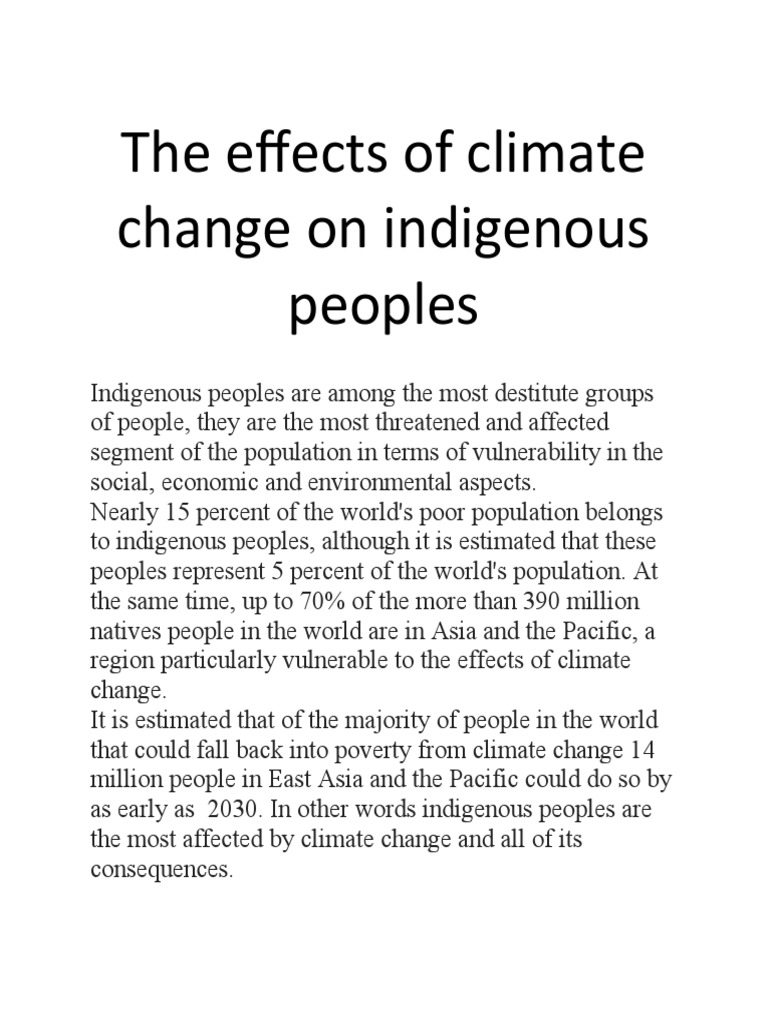 Climate Change Impact on Indigenous Peoples | PDF | Climate Change ...