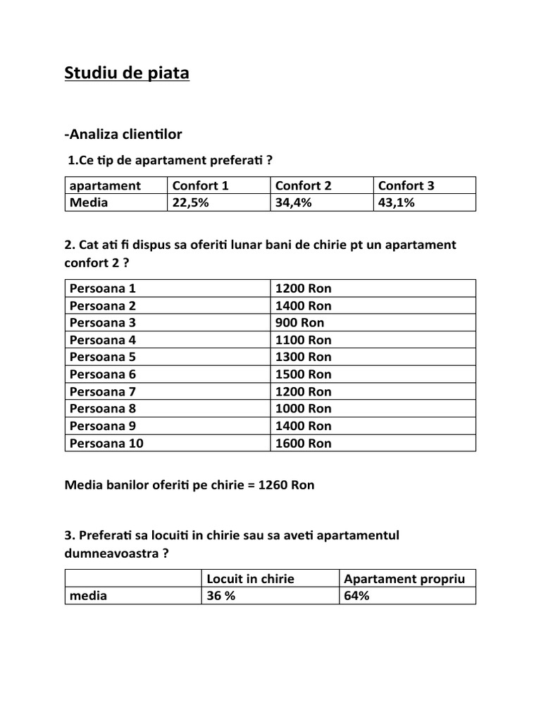 Studiu de Piata Proiect Cls A 10 A G PDF