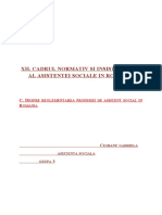 Tema 12. Despre Reglementarea Profesiei de Asistent Social in Romania