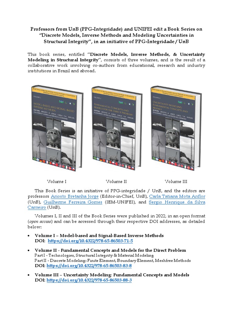 Divulgation Book Series Editors UnB Vols I&II&III English PDF Inverse Problem Engineering