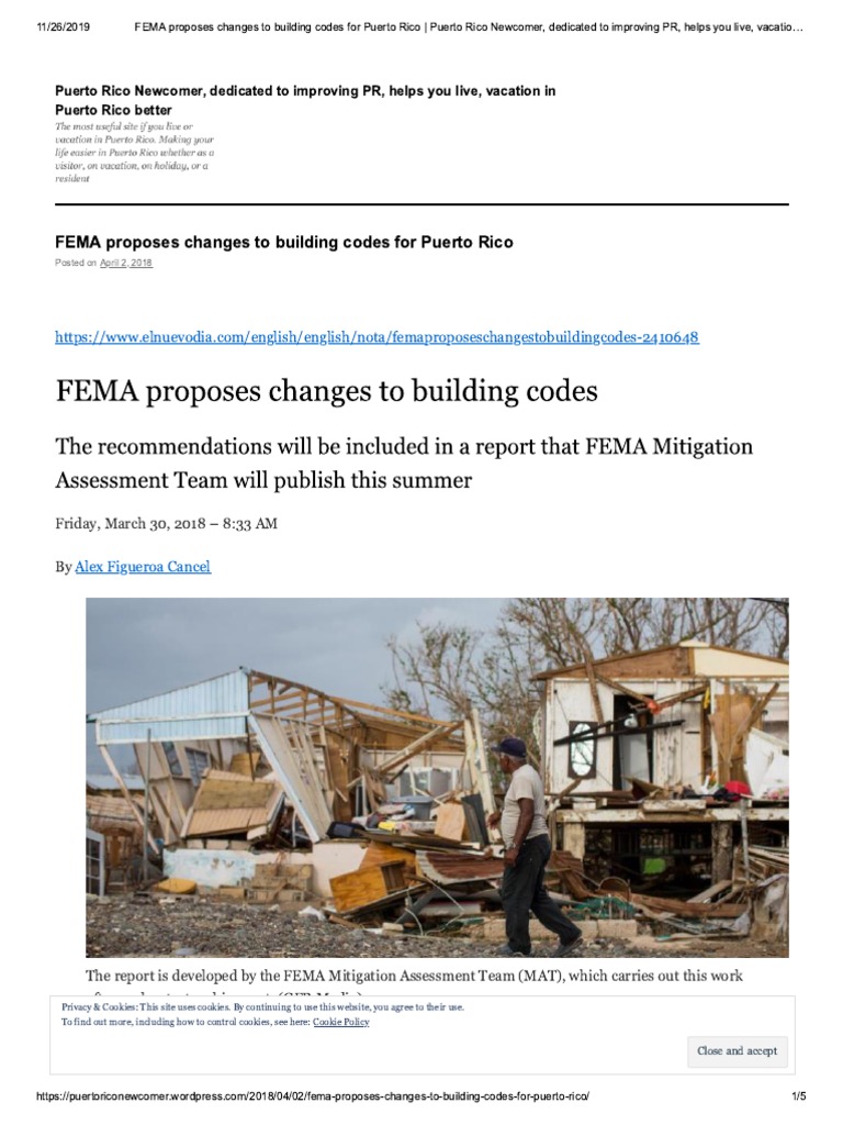 FEMA Proposes Changes To Building Codes.. PDF