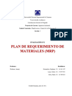 Plan de Requerimiento de Materiales (MRP) .