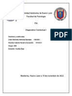 Universidad Autónoma de Nuevo León Facultad de Psicología PIA Diagnostico Conductual I