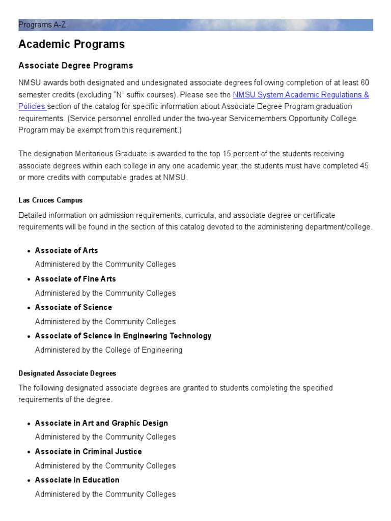 Programs A-Z - New Mexico State University | PDF | Bachelor's Degree
