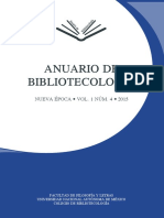 Anuario de Bibliotecología 2015 Vol. 1 Número 4. Colegio de Bibliotecología. Facultad de Filosofía y Letras
