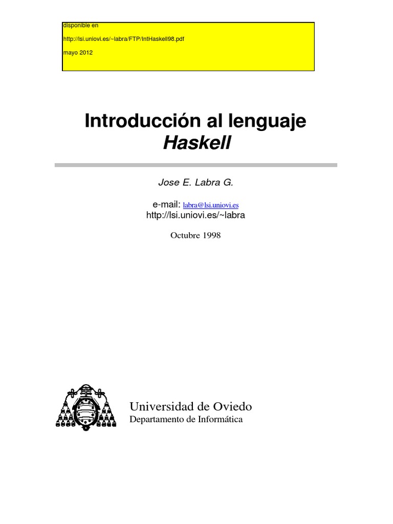 Introducción al Lenguaje Haskell | PDF | Programacion Funcional ...