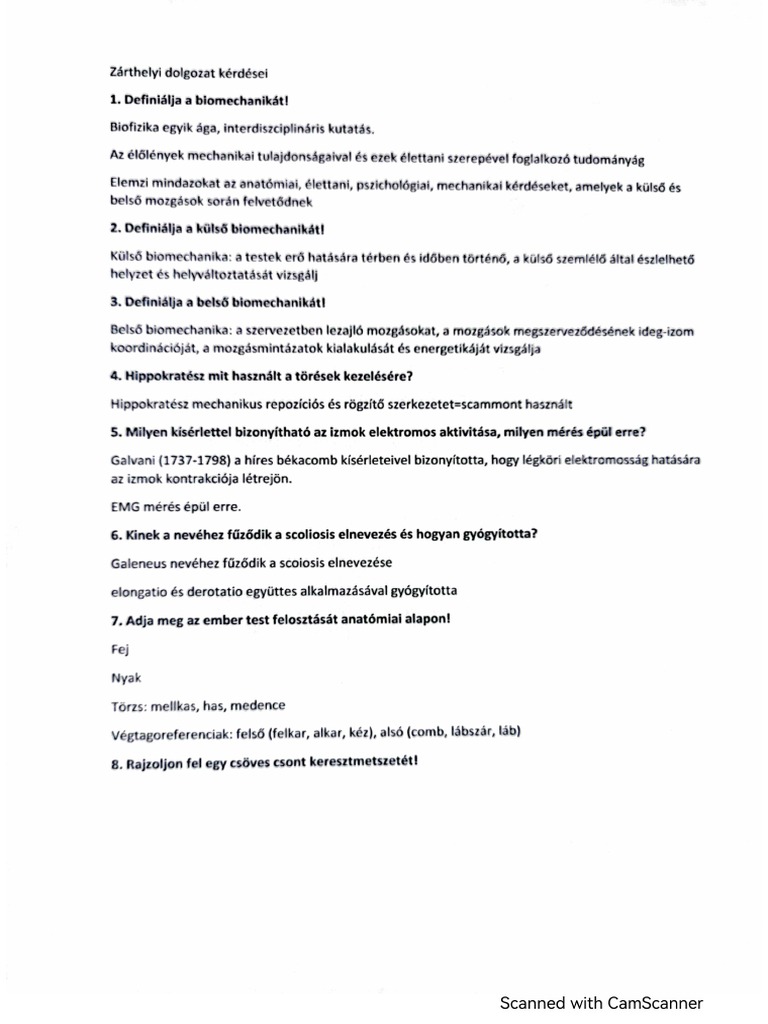 Biomechanika ZH | PDF