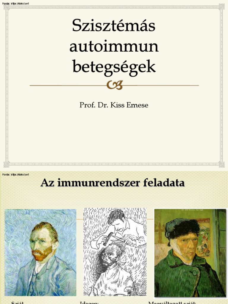Prof DR Kiss Emese Szisztemas Autoimmun Betegsegek | PDF