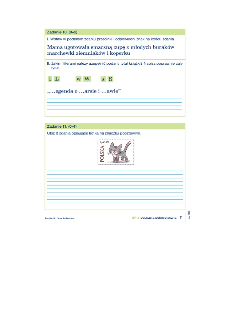 Diagnoza J Polski Klasa 7 Diagnoza - J.pol Klasa 2 Cz7 | PDF