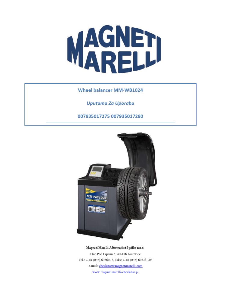 Wheel Balancer User Manual | PDF