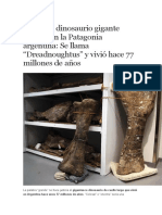 Así Era El Dinosaurio Gigante Hallado en La Patagonia Argentina, El Nombre
