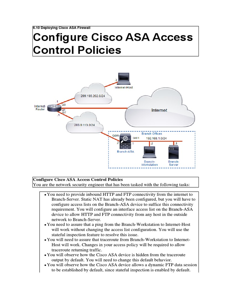 LAB02 SCOR Configure Cisco ASA Access Control Policies Download Free PDF File Transfer