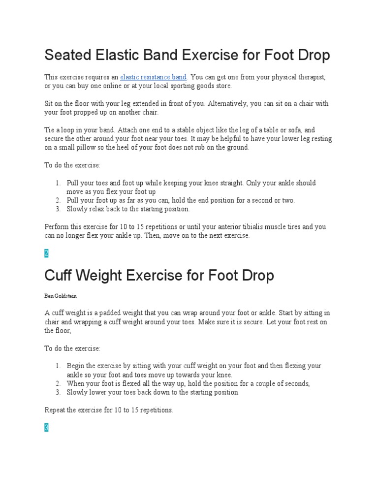 Seated Resistance Band Exercises for Foot Drop | PDF | Foot | Ankle
