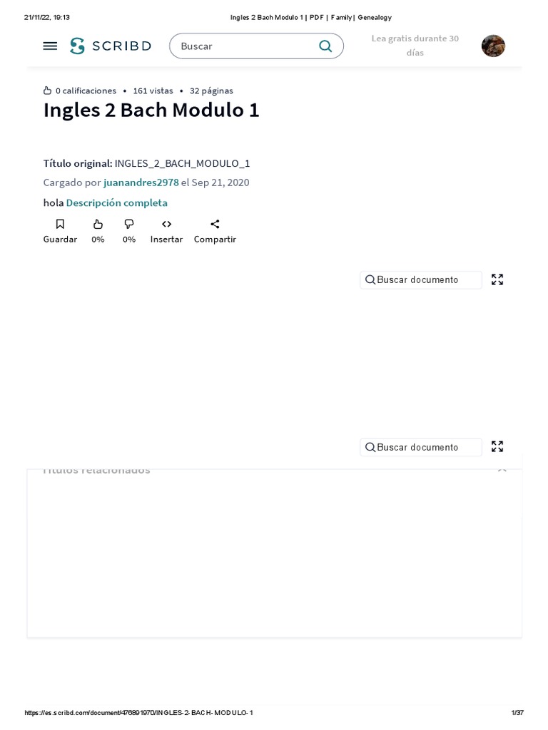 Ingles 2 Bach Modulo 1 Pdf Family Genealogy Pdf