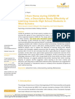 School from Home during COVID-19 Pandemic, a Descriptive Study. Effectivity of Learning towards High School Students in West Sumatra